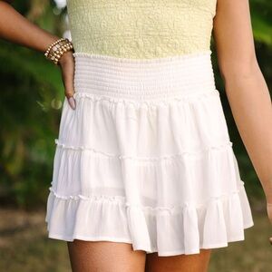 Elegant White Tiered Skirt